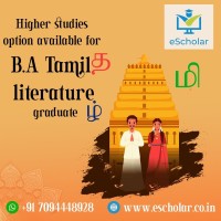 Higher studies option available for BA Tamil literature graduate